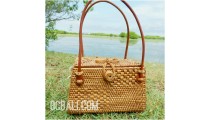 ladies fashion handmade natural grass ata rattan tote handbag bali